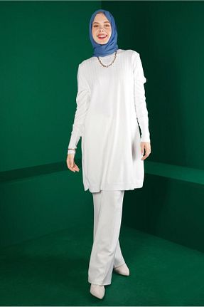تونیک حجاب سفید زنانه مخلوط پلی استر Alvina - کد 794074107