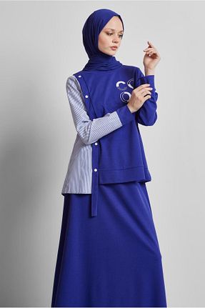 ست گرمکن حجاب سرمه ای زنانه رگولار Alvina - کد 925913241