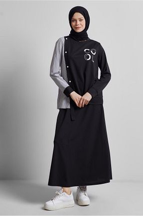 ست گرمکن حجاب مشکی زنانه رگولار Alvina - کد 925913251