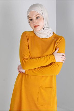 تونیک حجاب زرد زنانه مخلوط پلی استر Alvina - کد 794074560