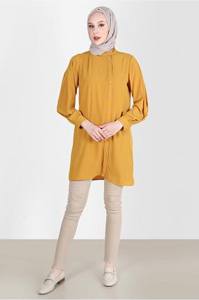تونیک حجاب زرد زنانه پلی استر Alvina - کد 809949812