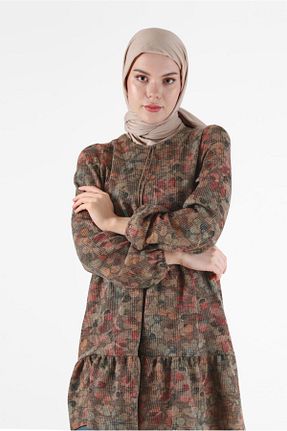 تونیک حجاب قهوه ای زنانه مخلوط پلی استر Alvina - کد 802434404