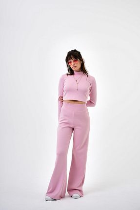 ست بالاتنه و پائین تنه صورتی زنانه بافتنی Respire - کد 863658160
