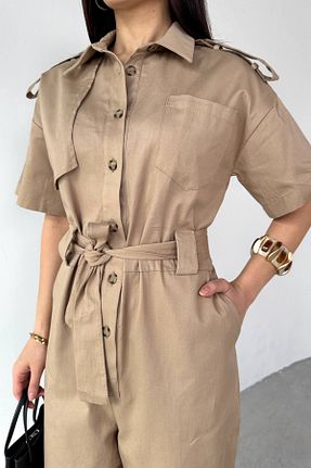 سرهمی قهوه ای زنانه آستین استاندارد Cappmoda - کد 925682692