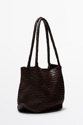 کیف دوشی قهوه ای زنانه چرم خالص Massimo Dutti - کد 925663234