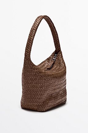 کیف دوشی قهوه ای زنانه چرم خالص Massimo Dutti - کد 925661420