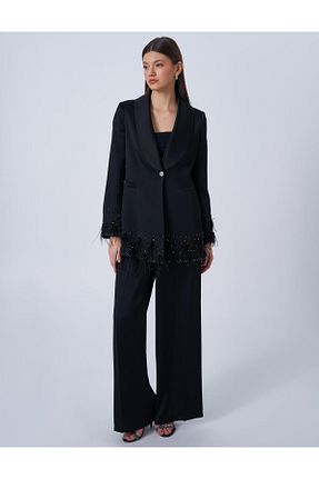 ست بالاتنه و پائین تنه مشکی زنانه بافتنی hasene - کد 925663666