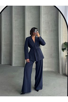 ست بالاتنه و پائین تنه سرمه ای زنانه بافتنی Zaya Collection - کد 925688359