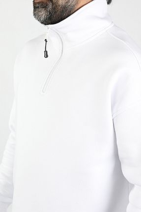 سوئیشرت سفید مردانه ساده BALİNS - کد 80287131
