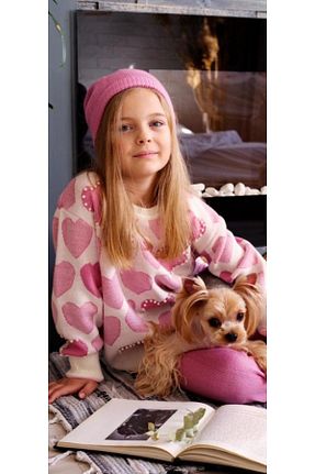 ست بالاتنه و پائین تنه صورتی بچه گانه اکریلیک Hilal Akıncı Kids - کد 250695303