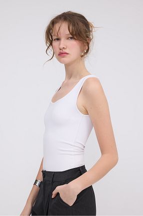 بلوز سفید زنانه ساده Addax - کد 925935081