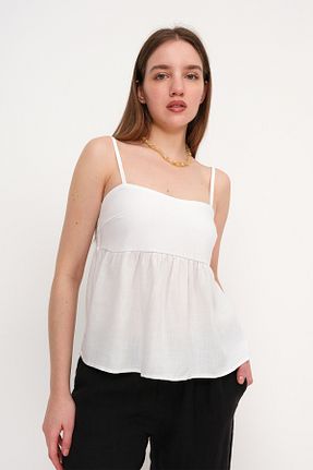 بلوز سفید زنانه ساده Addax - کد 925703828