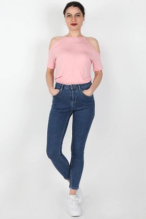 شلوار جین آبی زنانه پاچه تنگ BALİNS - کد 43378734