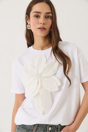 تیشرت سفید زنانه Straight Bianco Lucci - کد 925706643