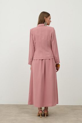 ست بالاتنه و پائین تنه صورتی زنانه بافتنی MAXMU - کد 925711997