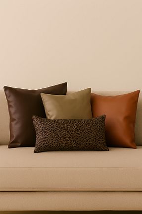 کوسن و روکش کوسن بژ چرم minial - کد 895723238