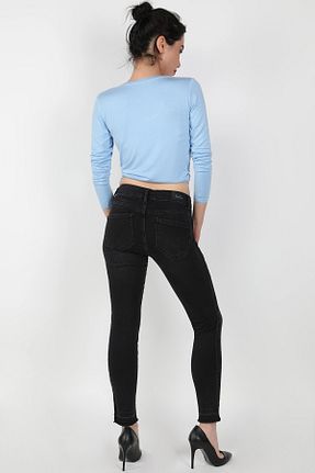 شلوار جین مشکی زنانه رگولار BALİNS - کد 43373432
