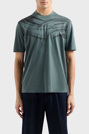 تیشرت سبز مردانه رگولار Emporio Armani - کد 925938181