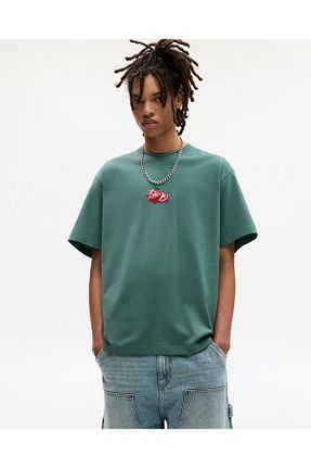 تیشرت سبز مردانه رگولار Pull & Bear - کد 925446411