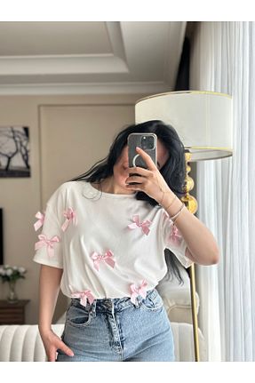 بلوز سفید زنانه ساده Bisou - کد 925728368