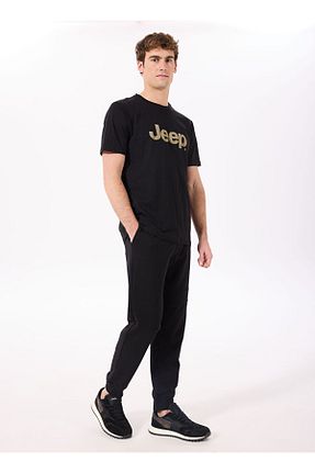شلوار کرمگن مشکی مردانه پاچه کش دار Jeep - کد 925950559