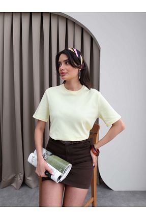 تیشرت زرد زنانه رگولار ESRAHELVACI - کد 925734731