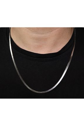 گردنبند استیل ( فولاد ) طوسی زنانه استیل ضد زنگ AGB - کد 925738852
