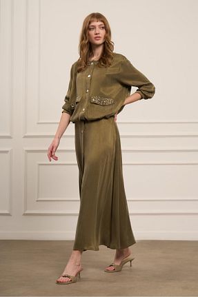 ست بالاتنه و پائین تنه خاکی زنانه بافتنی FTZ WOMEN - کد 925752522