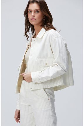 کاپشن سفید زنانه رگولار Network - کد 922911091