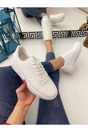 کفش اسنیکر سفید زنانه بند دار DERKADESİGN - کد 925741287