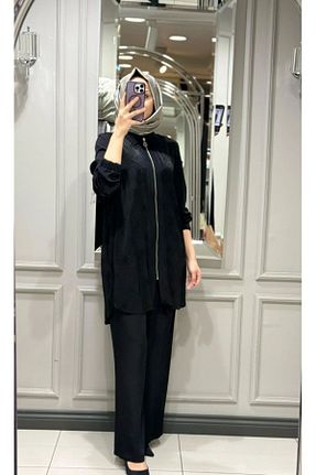 ست بالاتنه و پائین تنه مشکی زنانه بافتنی FUAT GÜRSEN - کد 925755129