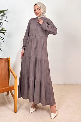 لباس حجاب قهوه ای زنانه رگولار Bestenur - کد 925761119