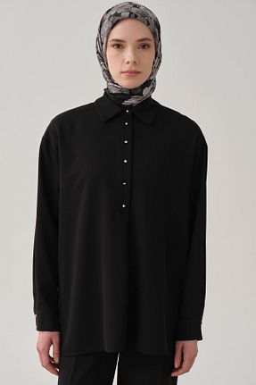 بلوز حجاب مشکی زنانه ویسکون Tuğba - کد 925764105