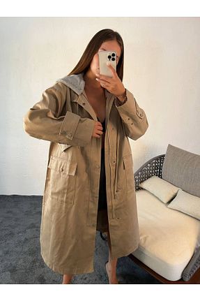 ترنچکت قهوه ای زنانه پلی استر MONETA ANİTA - کد 806702145
