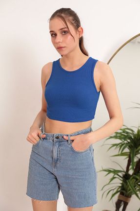 بلوز سرمه ای زنانه ساده Moda1001 - کد 925774446
