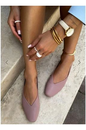 بابت صورتی زنانه چرم خالص VİNİCCİ AYAKKABI - کد 924050580