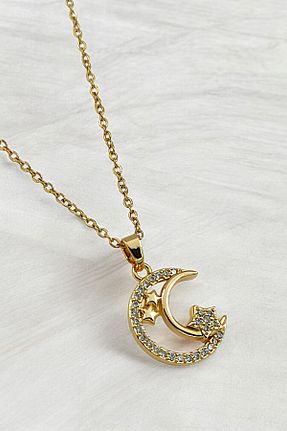 گردنبند استیل ( فولاد ) طلائی زنانه استیل (فولاد) Çlk Accessories - کد 925781020