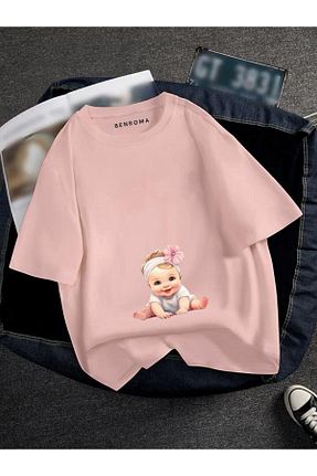 تیشرت بارداری صورتی زنانه پنبه ای BENROMA - کد 925791711