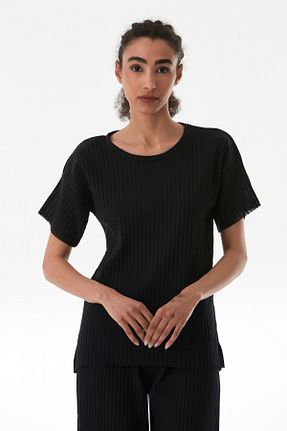 ست بالاتنه و پائین تنه مشکی زنانه بافتنی Fullamoda - کد 925810133