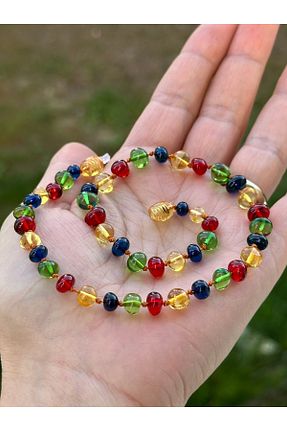 گردنبند جواهر آبی بچه گانه سنگ طبیعی KEHRİBAREVİ EREĞLİ - کد 745982723