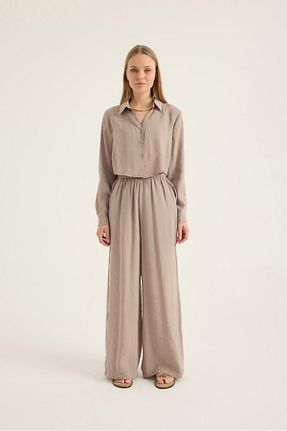 ست گرمکن قهوه ای زنانه پنبه ای SEVİLEN - کد 925976376