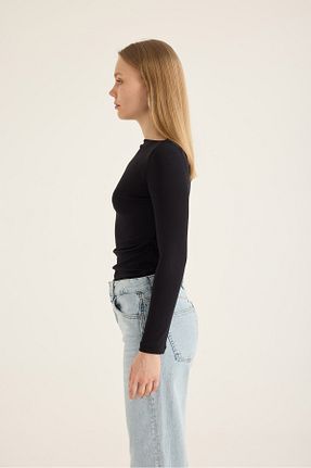 بادی مشکی زنانه یقه قایقی SEVİLEN - کد 925818649