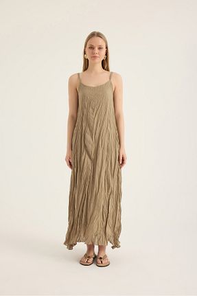 لباس بژ زنانه بافتنی SEVİLEN - کد 925829173