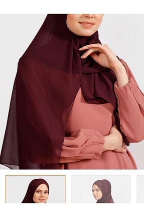 شال زرشکی زنانه شیفون Muensu - کد 925840302