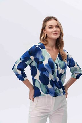 بلوز آبی زنانه Puantiyeli CNL Collection - کد 925852626