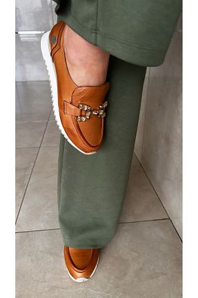 کفش کژوال قهوه ای زنانه چرم خالص Mammamia - کد 925853026