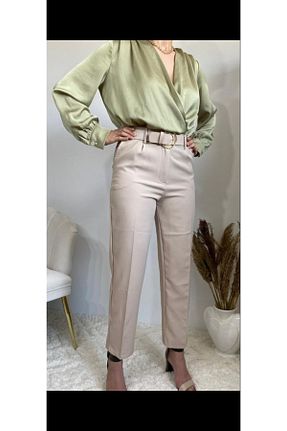 شلوار پارچه ای بژ زنانه بلند TuEs Fashion - کد 925859106