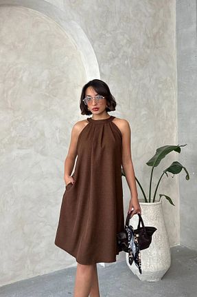 لباس قهوه ای زنانه بافتنی bacc - کد 925859881