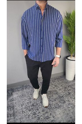 پیراهن سرمه ای مردانه اورسایز MODA - کد 925860393