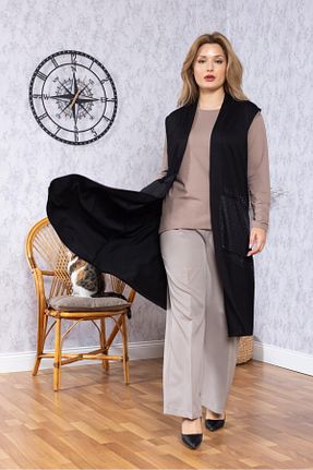 جلیقه مشکی زنانه رگولار Mutlu City - کد 925859648